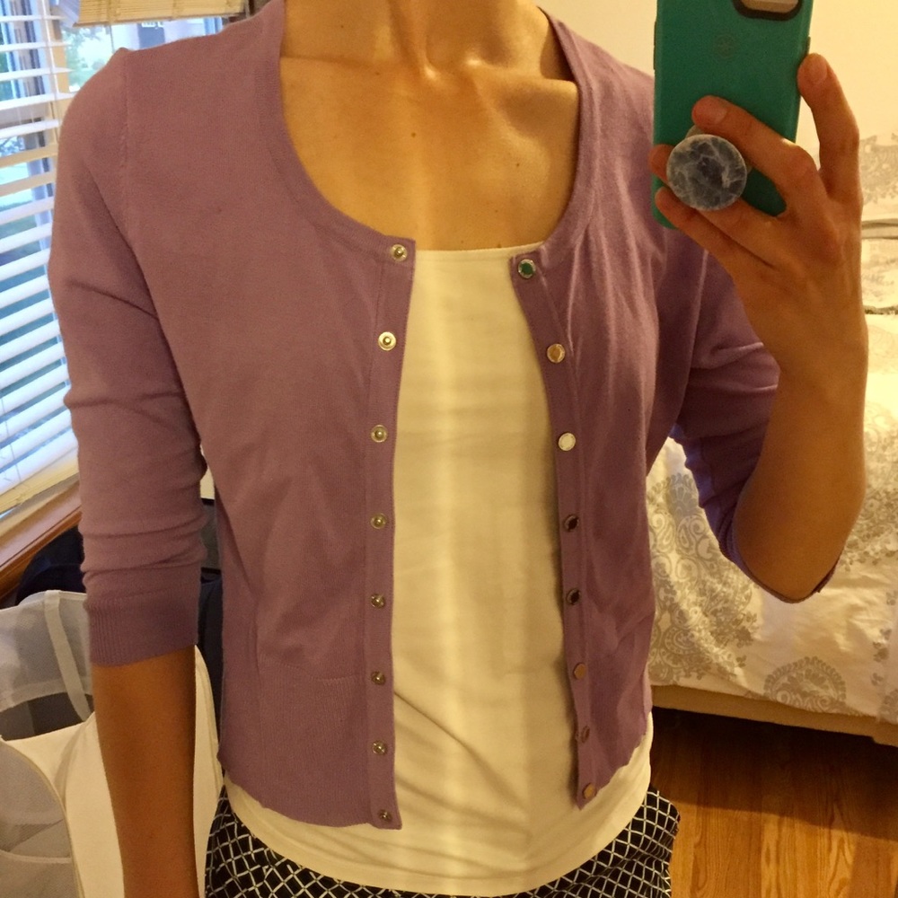 White House Black Market- Lavender Cardigan